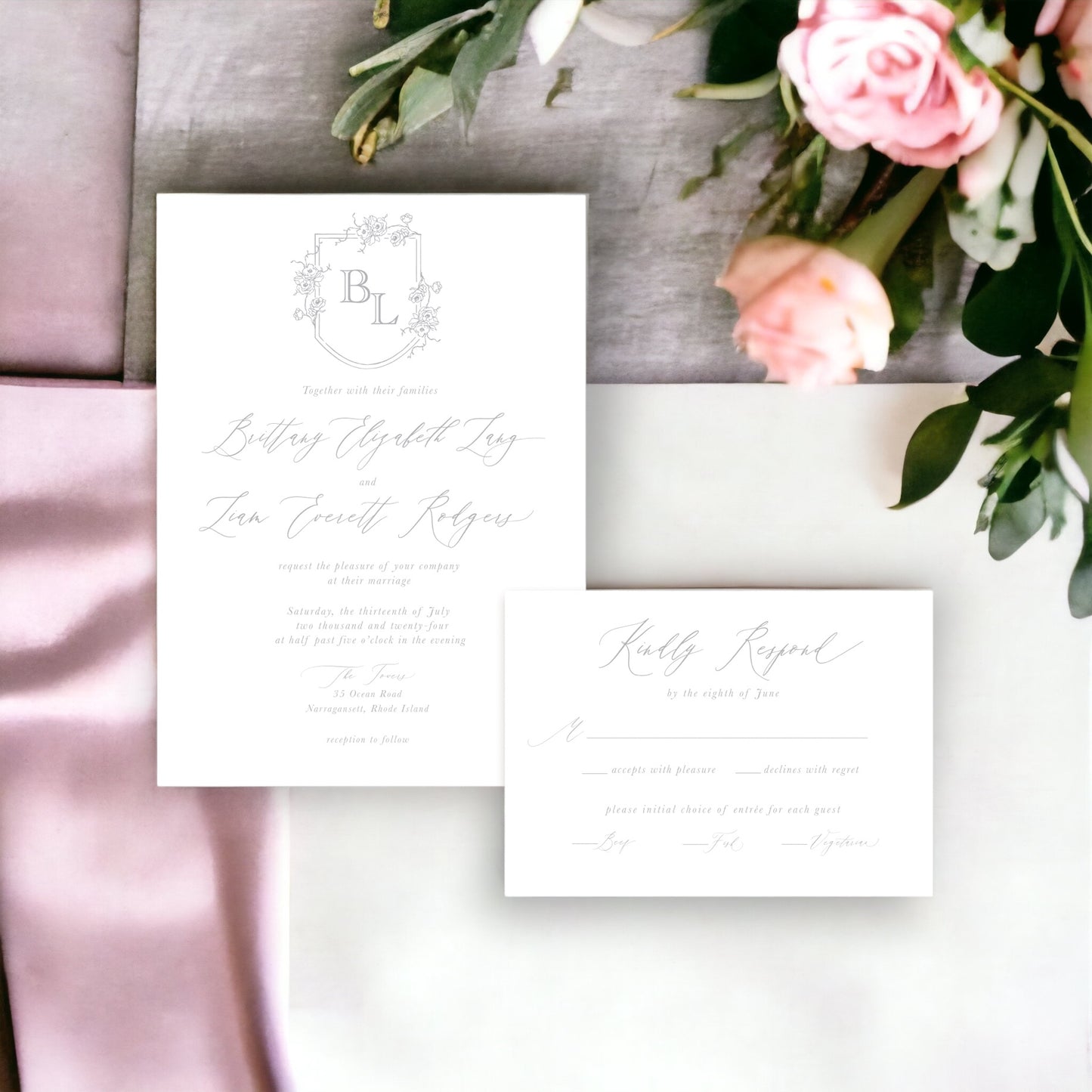 Brittany Collection Wedding Invitation 4pc Suite